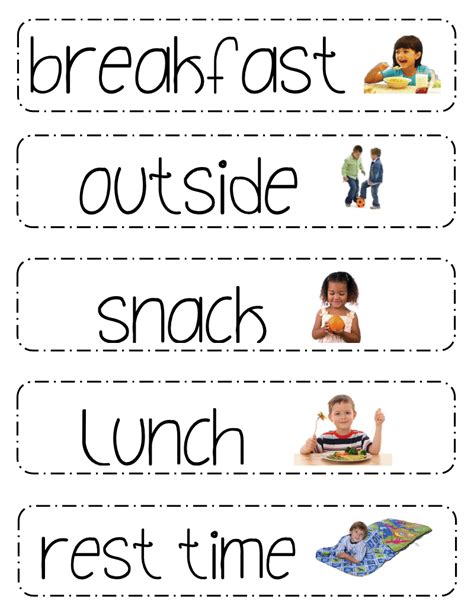 Printable Schedule Picture Cards For Preschool Classrooms Classroom