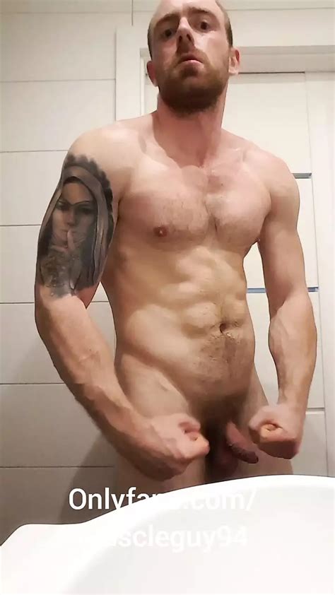 Muscular Guy Is Showing Muscle In Bathroom And Cleaning Body Xhamster