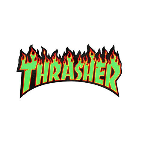 Thrasher Sticker Flame Logo Large Green 5 X 1025