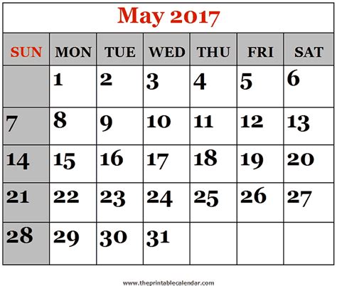 Calendar May 2017 Malaysia Printable Calendar With Jewish Holidays