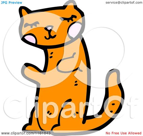 Cartoon Of A Ginger Cat Royalty Free Vector Illustration By Lineartestpilot 1161843