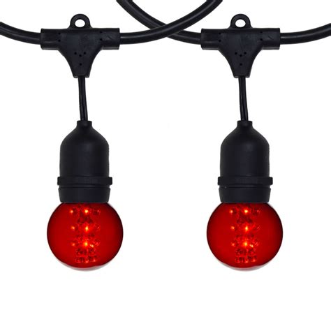 Both string lengths use type c7 bulbs (included). 100' Red LED Designer Globe Light Strand - Suspended Black ...