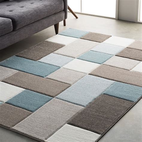 Mott Street Modern Geometric Carved Tealbrown Area Rug And Reviews