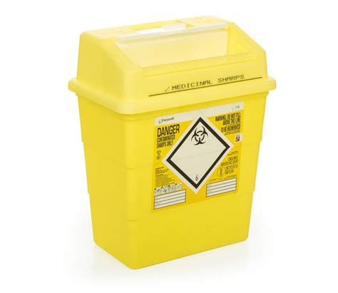 Sharps Container Disposal Litre Yellow Lid Waste Disposal