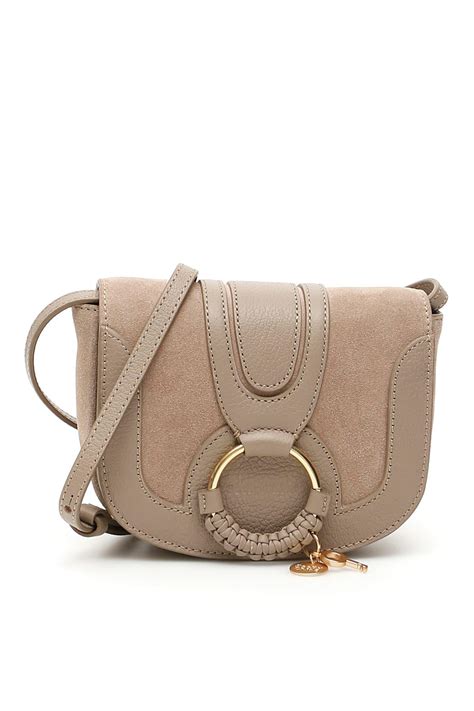 See By Chloé Leather Mini Hana Shoulder Bag In Beigegrey Natural Lyst