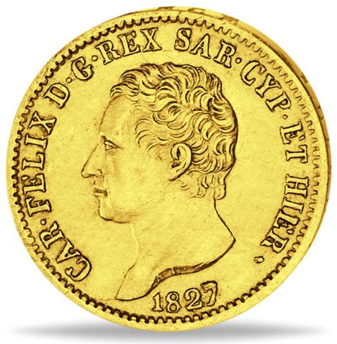 20 Lire Carlo Felice Von Sardinien Gold Münzen Versandhaus Emporium