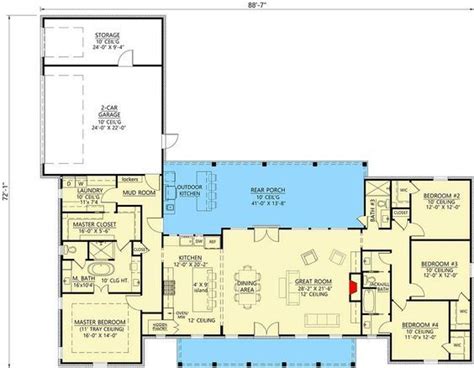 Classic Southern House Plan With Balance Symmetry 56441sm Floor Plan