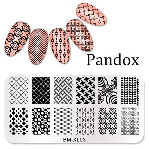 Buy Pandox 1 Sheet Rectangle Nail Art Stamping