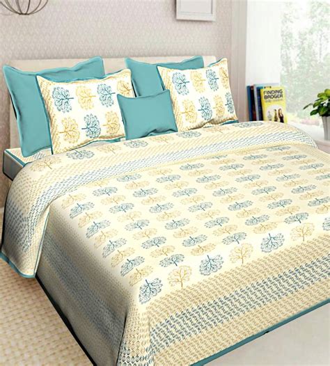Cotton Handmade Queen Size Bedding Bedspread Bedsheet With 2 Pillow ...