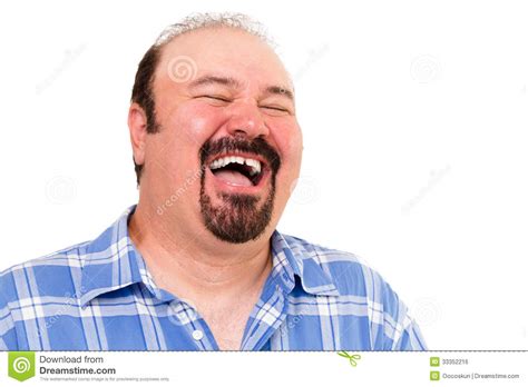Big Man Having A Hearty Laugh Stock Photo Image Of Happy Hilarity