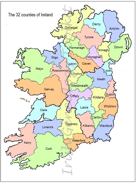 Ireland Map By County Leia Shauna