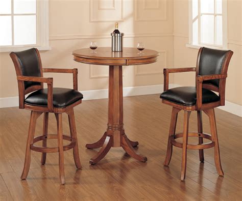 19 w x 17 d x 48 h in. Park View Bar Height Table Set (Medium Brown Oak Finish ...