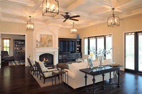 Ceiling lighting is more than just gorgeous chandeliers and discreet recessed lights; 15 Beautiful Living Room Lighting Ideas