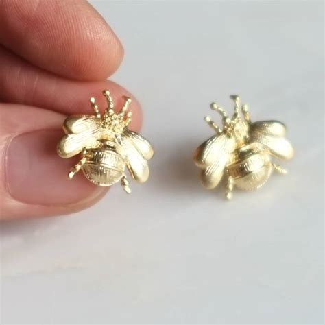 Gold Bee Earrings By Gracie Collins