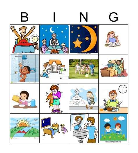 Easy Daily Routine Bingo English Esl Worksheets Pdf Doc Riset