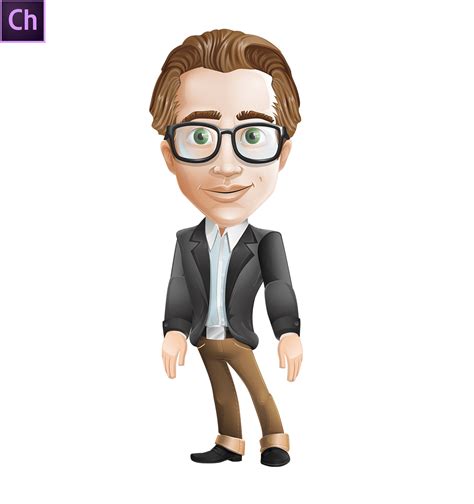 Male Teacher With Glasses Character Animator Puppet Character Animator