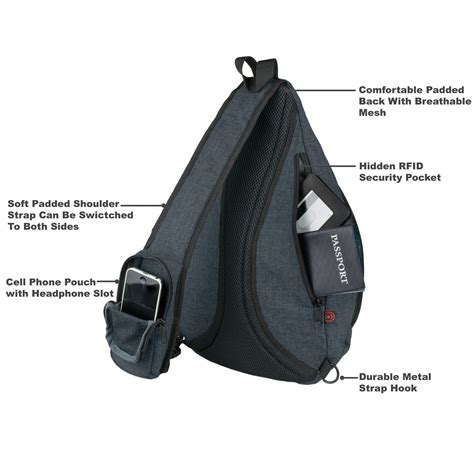 Versatile Canvas Sling Bag Backpack With Rfid Security