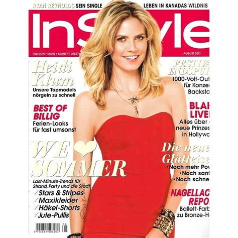 Instyle 8august 2011 Heidi Klum We Love Sommer Magazin