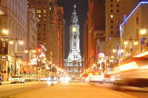 Broad Street At Night By Randy Calderone Philadelphia Pa Philadelphia