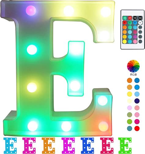 Pooqla Colorful Led Marquee Letter Lights With Remote Light Up Signs