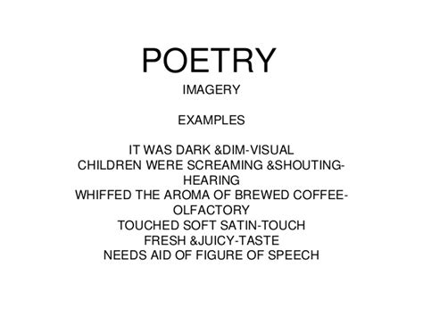 Imagery Poems