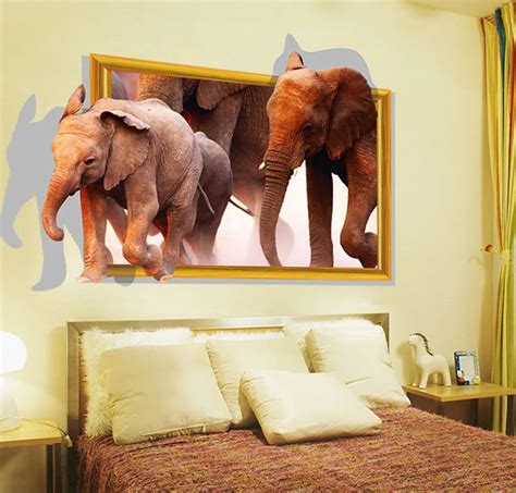 Buy New Elephant Large 3d Wall Stickers Home Decor
