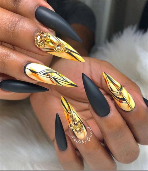30 incredible acrylic black nail art designs ideas for long nails page 25 of 30 fashionsum