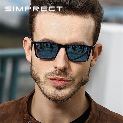 Simprect 2019 Square Sunglasses Men Polarized Mirror Retro Vintage Sunglasses For Men Sun