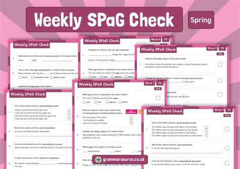 Year Weekly Spag Check Spring Grammarsaurus