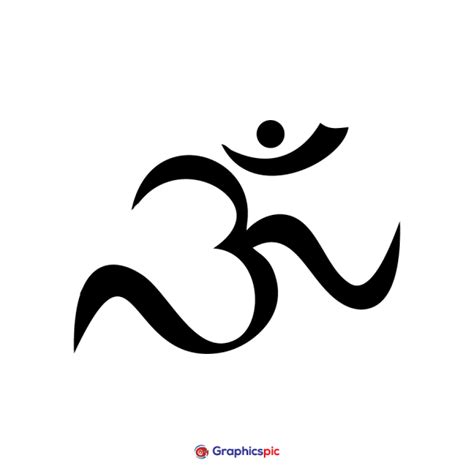 Vector Illustration For Om Or Aum Indian Sacred Sound Icon Isolated On