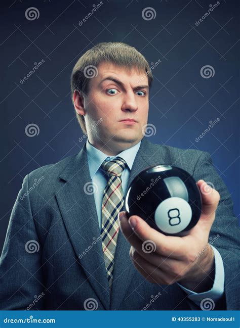 Businessman Holding Magic Ball In His Hand Stock Image Image Of