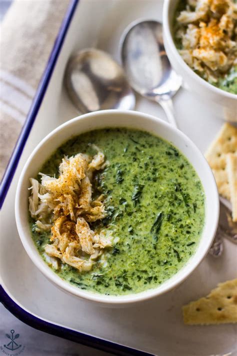 Creamy Spinach Soup With Crabmeat The Beach House Kitchen