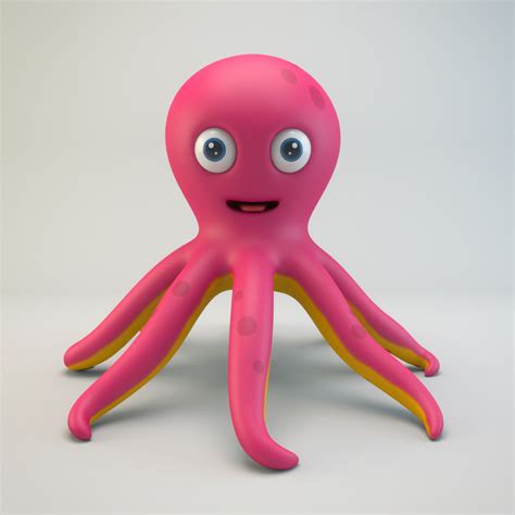 3d Model Cartoon Octopus Turbosquid 1222912