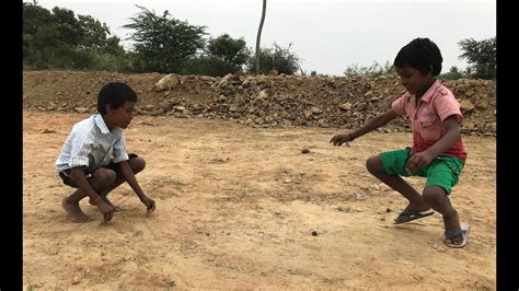 Kids Playing Goli Marbles Indian Traditional Childhood Village Games