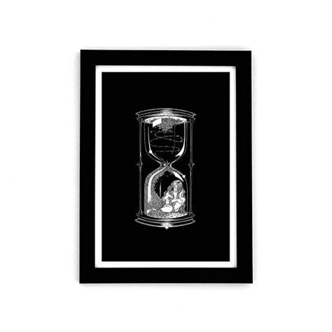 Hourglass Art Print Wall Art Pen And Ink Drawing Hourglass Ink Pen