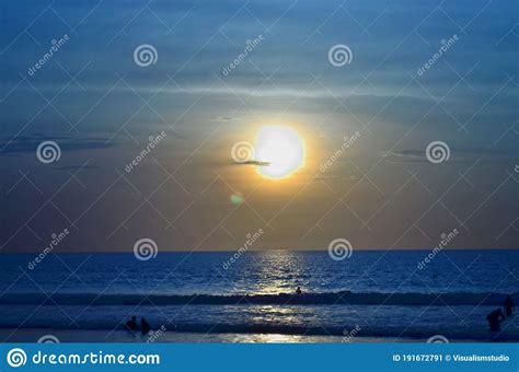Yellow Sunrise Beach Paradise White Sandy Dramatic Ocean Blue Sky Cloud