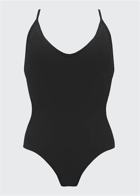 Prism London Flawless V Neck One Piece Swimsuit Black Editorialist