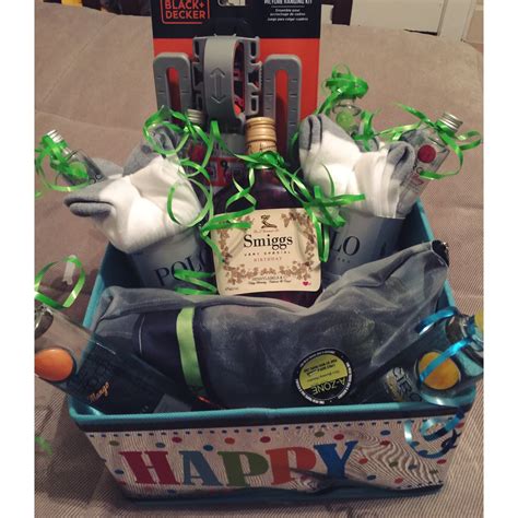 Interesting birthday gift ideas for husband. Men's Birthday DIY Gift Basket - Husband Boyfriend ...