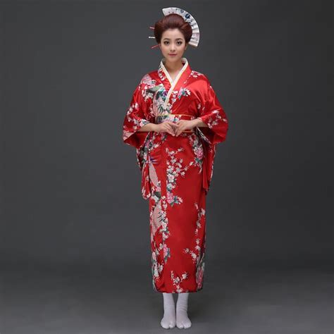 여성용 기모노 목욕 가운 인조 실크 유카타 오비 퍼포먼스 댄스 드레스 레드 빈티지 일본 여성 코스프레 의류 H yukata dress dress