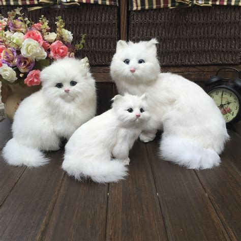 Lifelike Persian Cat Figurine Realistic Animal Plush Furry Etsy