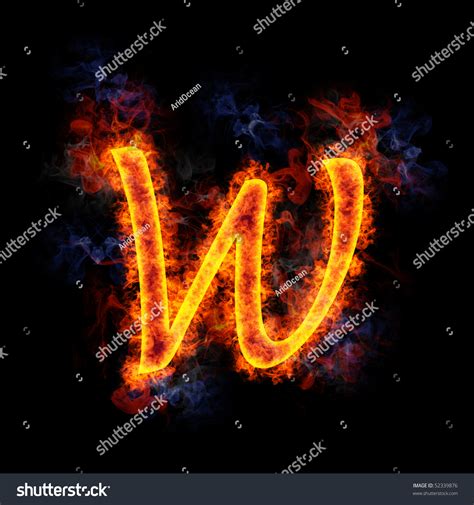 Fiery Burning Letter W Stock Photo 52339876 Shutterstock