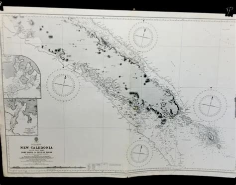 Vintage Admiralty Chart No936b New Caledonia South Pacific 1915