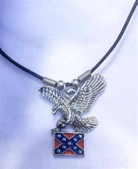 eagle with confederate flag necklace dl grandeurs confederate and rebel goods