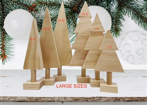 Wooden Christmas Tree Centerpiece Large Trees Set Of Diy Etsy