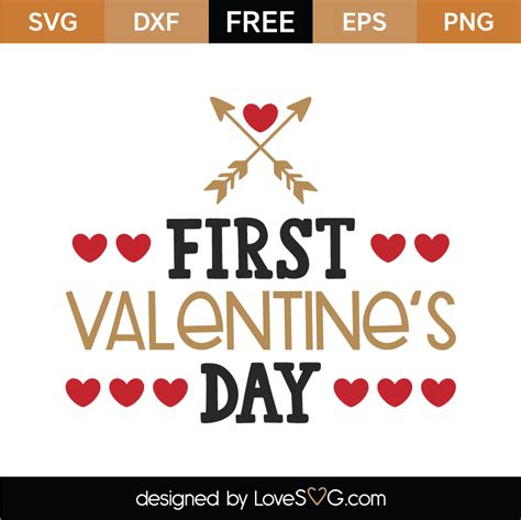 Free First Valentines Day Svg Cut File