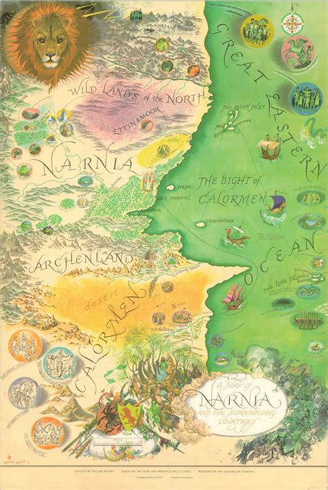 A Map Of Narnia And The Surrounding Countries Curtis Wright Maps