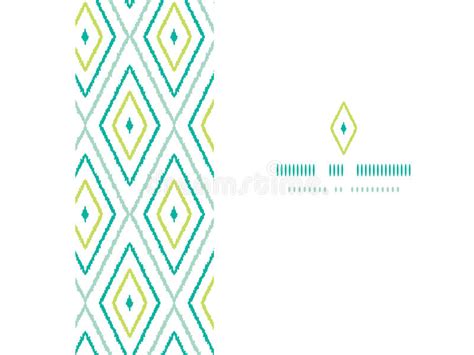 Set Of Green And Red Ikat Geometric Seamless Stock Vector