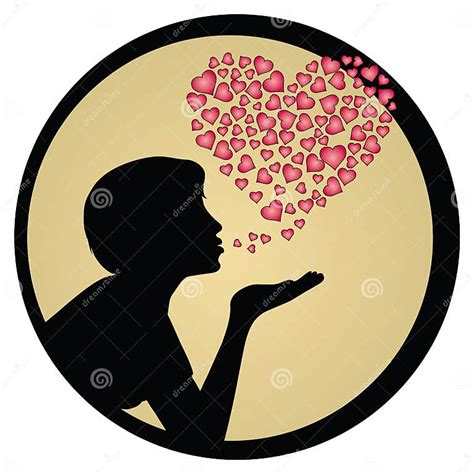 Girl Blowing Kiss Silhouette Stock Vector Illustration Of Valentine