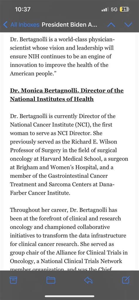 Victoria Knight On Twitter Its Official The White House Just Announced Monica Bertagnolli