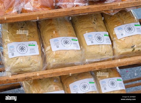 Fresh Baked Sourdough Bread Loaves Offered For Sale At Central Texas